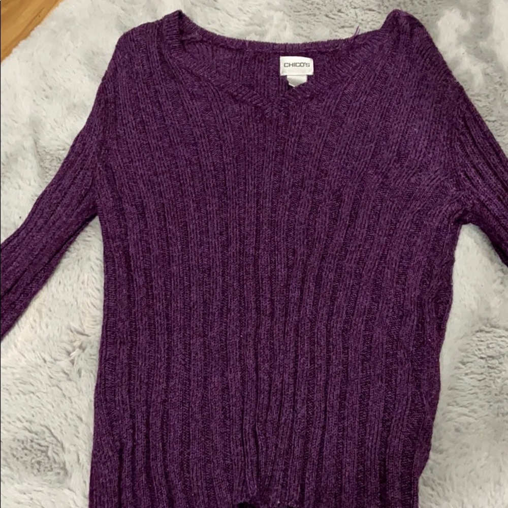 Purple printed sweater long sleeve.